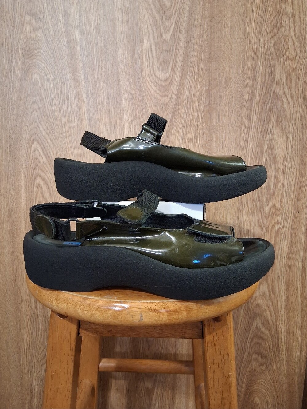 Wolky Women’s Olive Green Platform Sandals Sleek Slingback